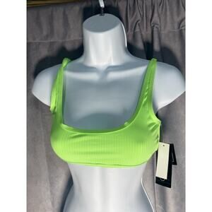 CALIFORNIA WAVES Ribbed Bikini Swim Top Size Small Mint Sizzle Retail $19.99